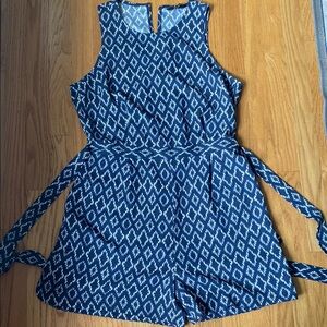 Banana Republic Navy and White Patterned Romper